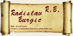 Radislav Burgić vizit kartica
